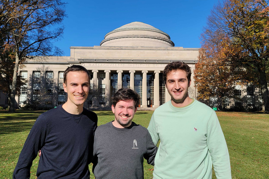 Left to right: Gabriele Corso, Jeremy Wohlwend, and Saro Passaro (Credit: Alex Ouyang, MIT Jameel Clinic).